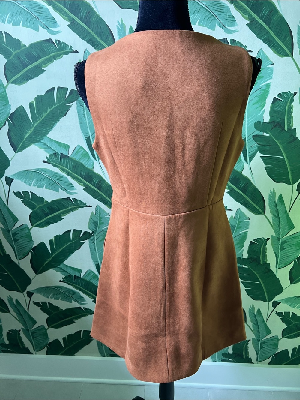 Commense Faux Suede Mini Dress Womens Medium Brown NWT - Picture 9 of 12